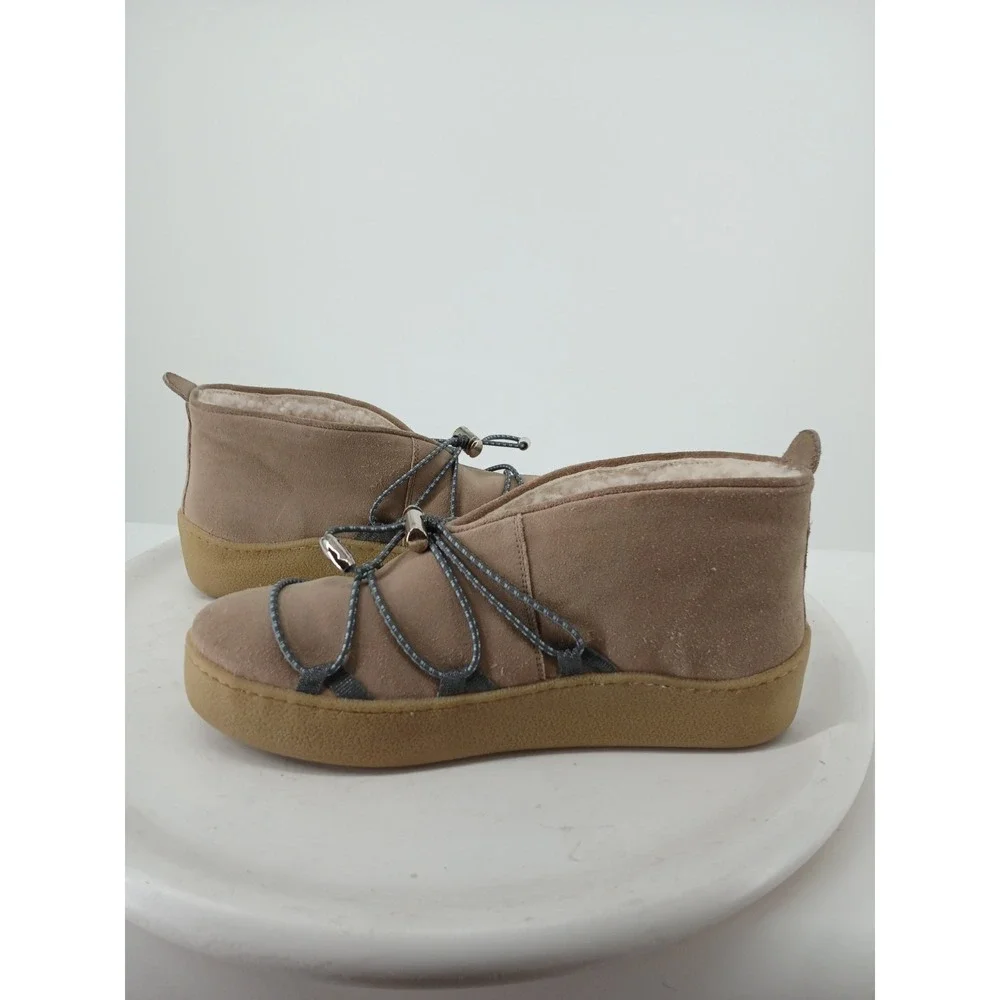 FREE PEOPLE Snowdrop Micro Shearling Boot Womens 11M Tan Suede NEW DB5